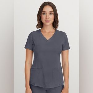 Womens Healing Hands HH Works Monica V Neck - Pewter Size Small